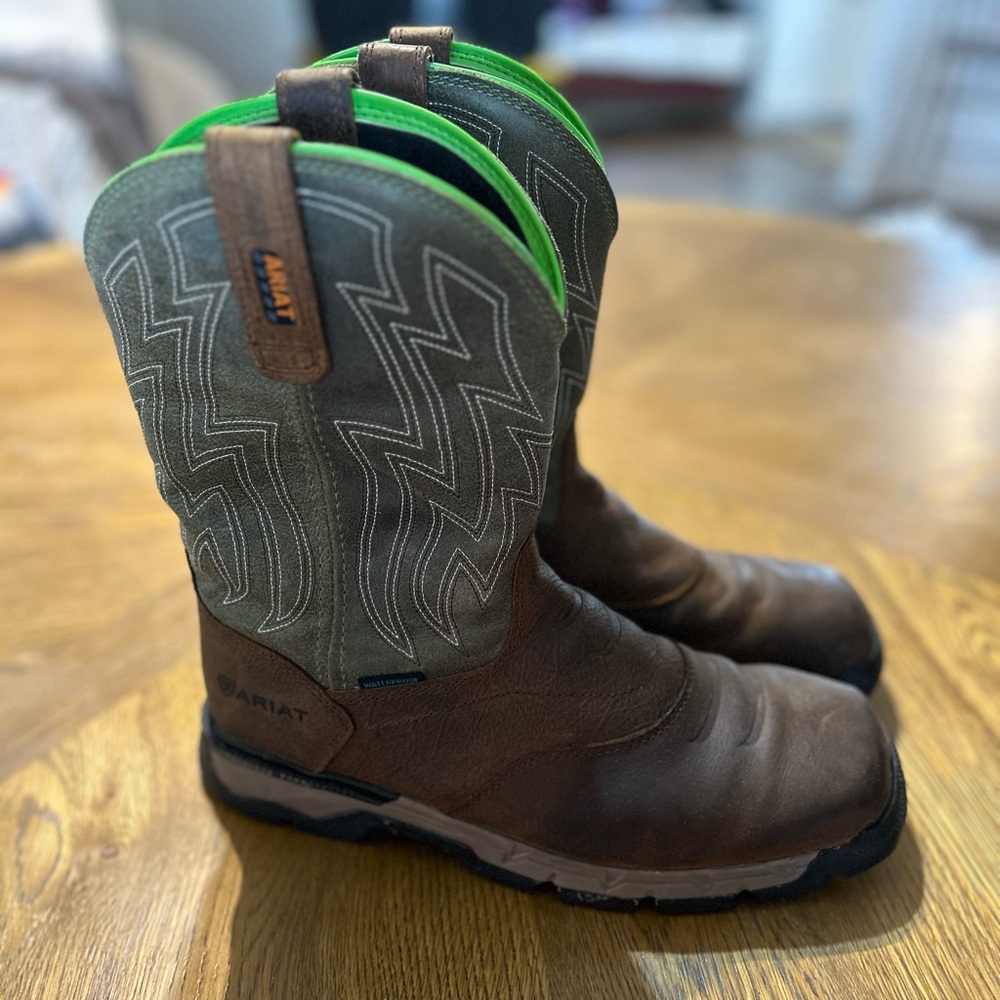 Ariat Rebar Flex Western Waterproof  Square Toe Work Boot Mens 10.5D